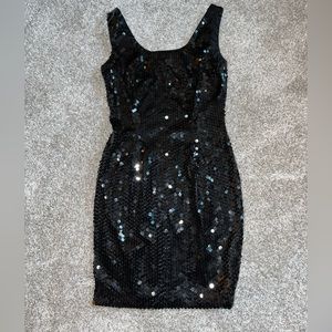 Vintage Black Sequins Cocktail dress
